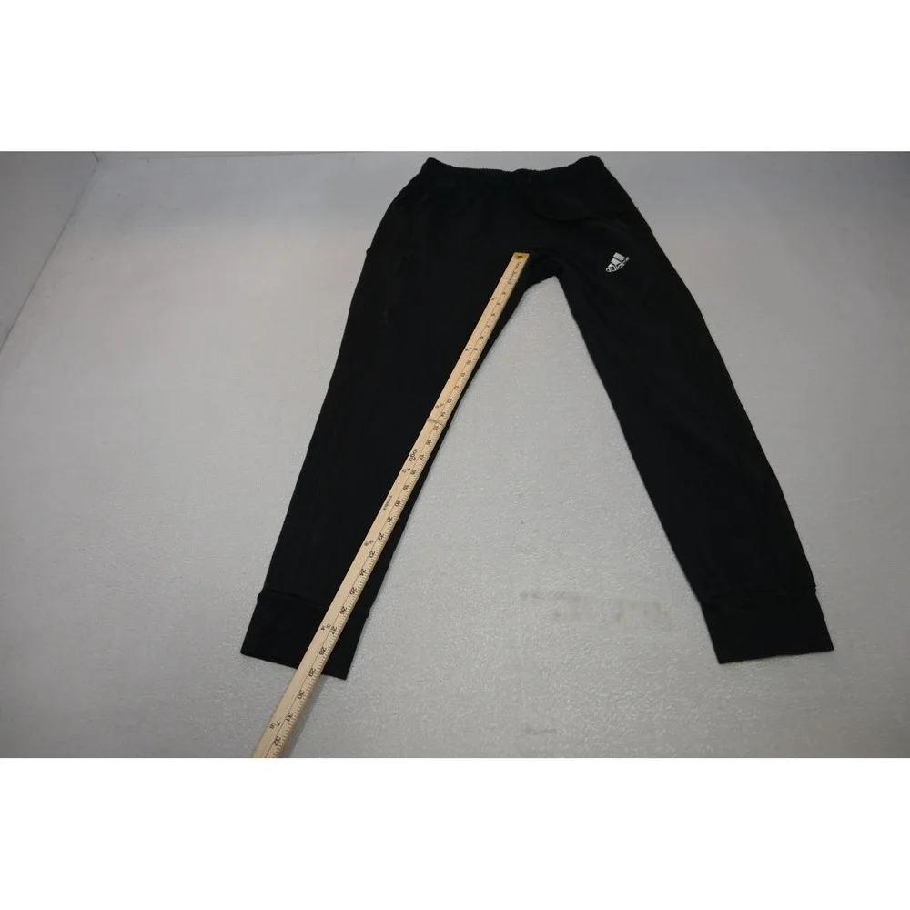 Adidas Joggers Mens Medium Black 3-Stripe Tapered Cuffed Sweatpants‎ Excellent